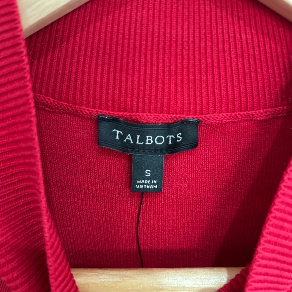 Talbots Mock Neck Sweater Short Sleeve Women’s Button Shoulder Size S NWT - Picture 4 of 10